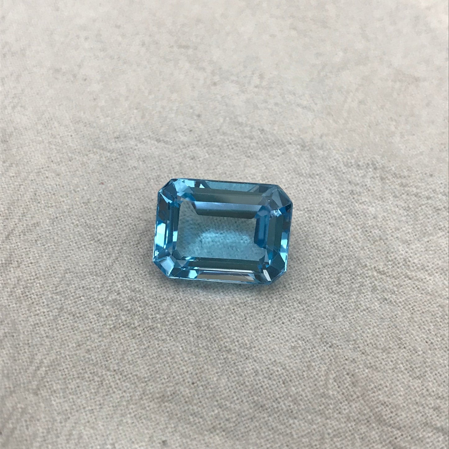 16x12mm Light Blue Topaz, 16.95 carat Large Faceted Gemstone, Recycled Gems