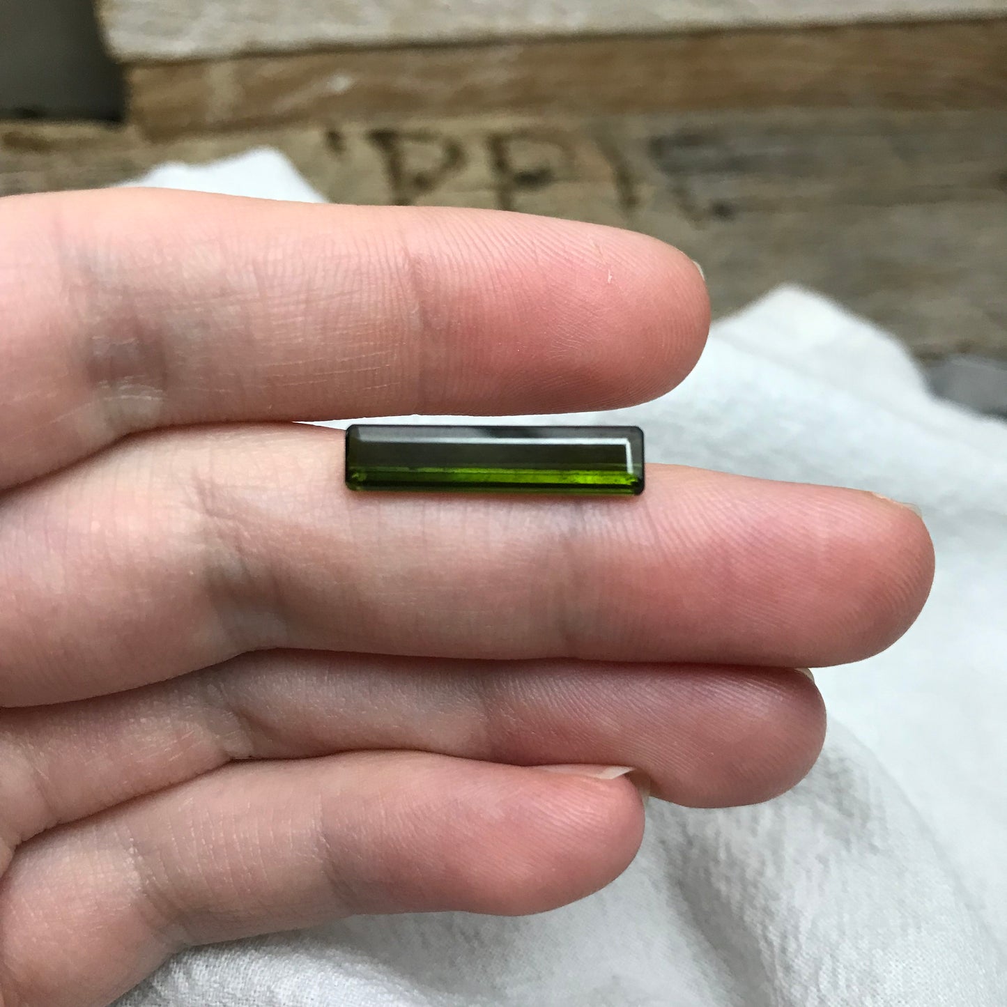 3 Ct Natural Dark Green Tourmaline 20x4.7mm Long Octagon Cut Faceted Loose Gemstone