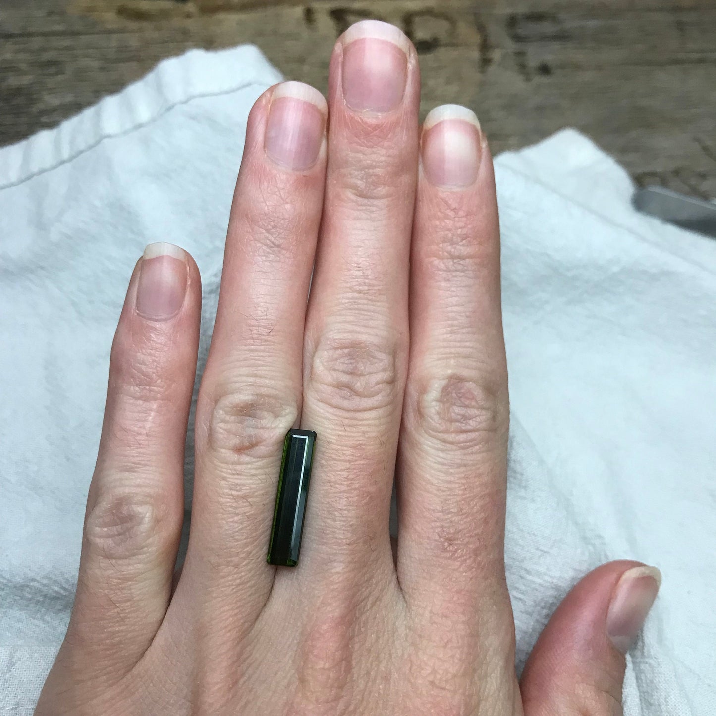 3 Ct Natural Dark Green Tourmaline 20x4.7mm Long Octagon Cut Faceted Loose Gemstone