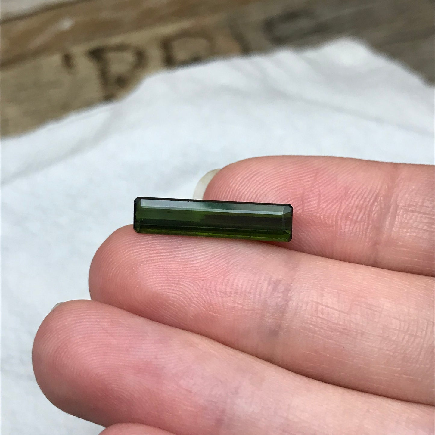 3 Ct Natural Dark Green Tourmaline 20x4.7mm Long Octagon Cut Faceted Loose Gemstone