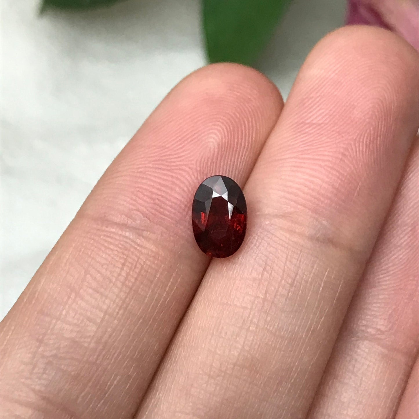 1.86 ct Natural Orangey Red Spessartite Garnet 8.4x5.7mm Oval Faceted Gemstone Loose Gem Red Orange Garnet