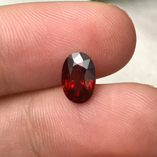 1.86 ct Natural Orangey Red Spessartite Garnet 8.4x5.7mm Oval Faceted Gemstone Loose Gem Red Orange Garnet