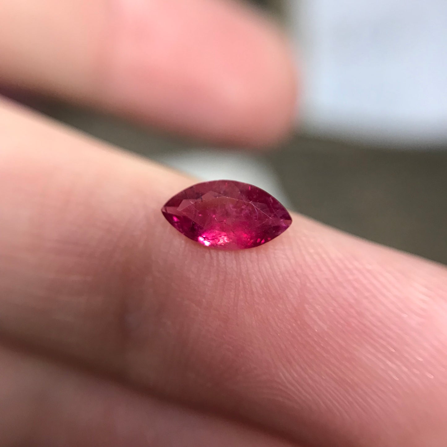GIA Certified Red Beryl 0.38 Ct, 7.9x4.2mm Marquise Cut, Natural Wah Wah Utah Red Beryl, Faceted Bixbite, 8x4mm Marquise