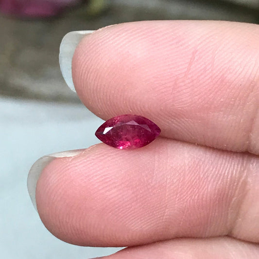 GIA Certified Red Beryl 0.38 Ct, 7.9x4.2mm Marquise Cut, Natural Wah Wah Utah Red Beryl, Faceted Bixbite, 8x4mm Marquise