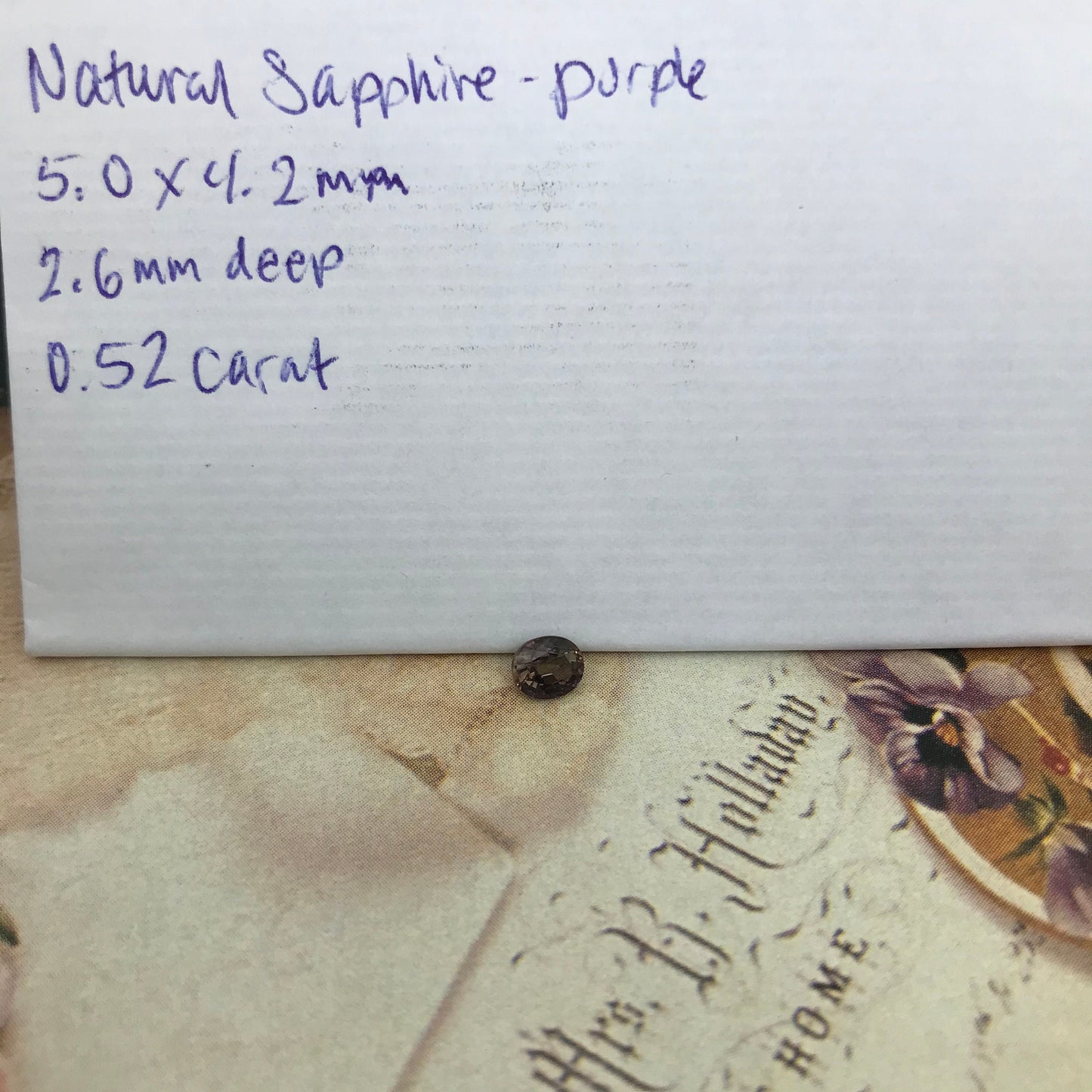 5x4mm Natural Purple Sapphire 0.52 Carat Faceted Gem, Loose Gemstone, Earth Mined Stone, Genuine Sapphire