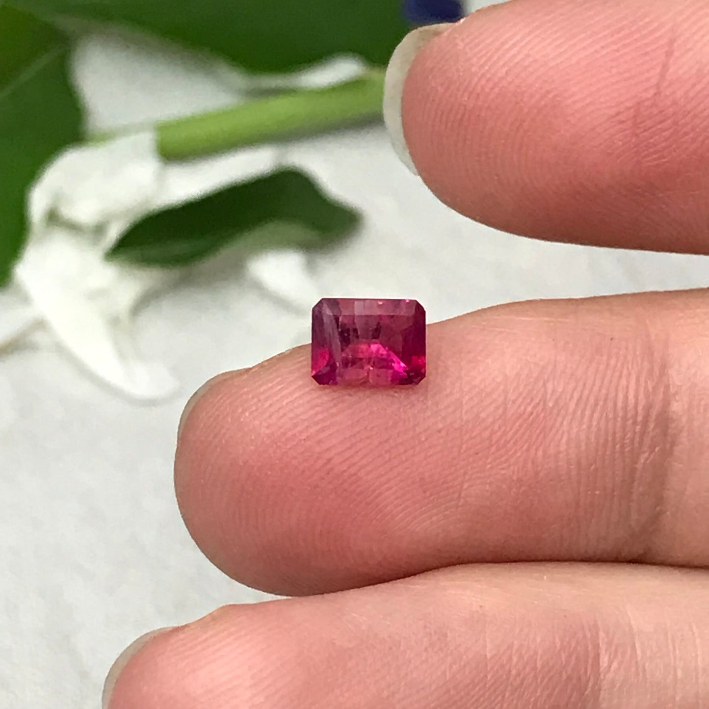 0.48 Ct Red Beryl 6x4.5mm Emerald Cut, Natural Wah Wah Utah Red Beryl, Faceted Bixbite