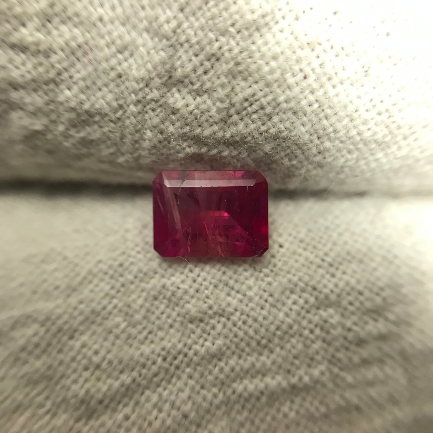0.48 Ct Red Beryl 6x4.5mm Emerald Cut, Natural Wah Wah Utah Red Beryl, Faceted Bixbite