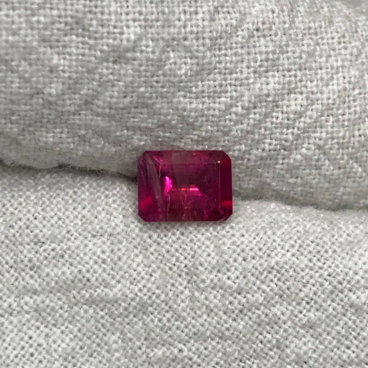 0.48 Ct Red Beryl 6x4.5mm Emerald Cut, Natural Wah Wah Utah Red Beryl, Faceted Bixbite