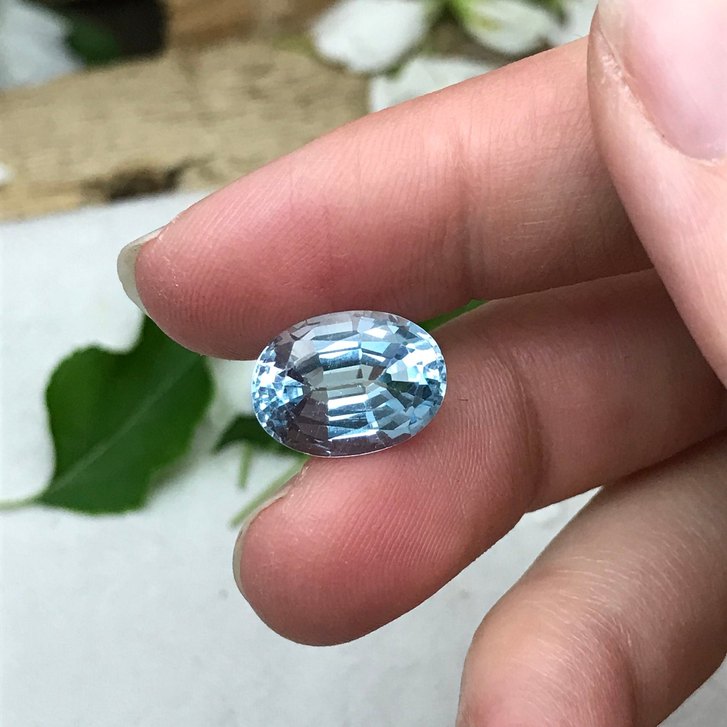 7.9 Carat Blue Topaz Oval Cut 14x10mm Loose Gem, Faceted Topaz