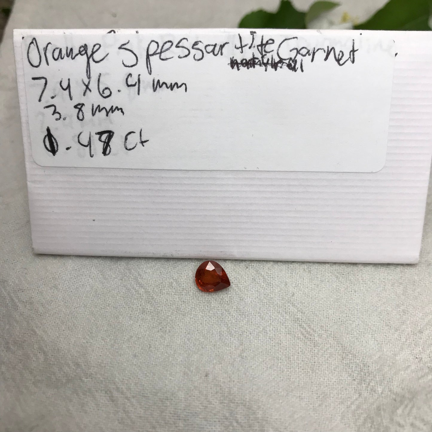1.47 ct Natural Orange Spessartite Garnet 7.5x6.5mm Pear Faceted Gemstone Loose Gem Red Orange Garnet