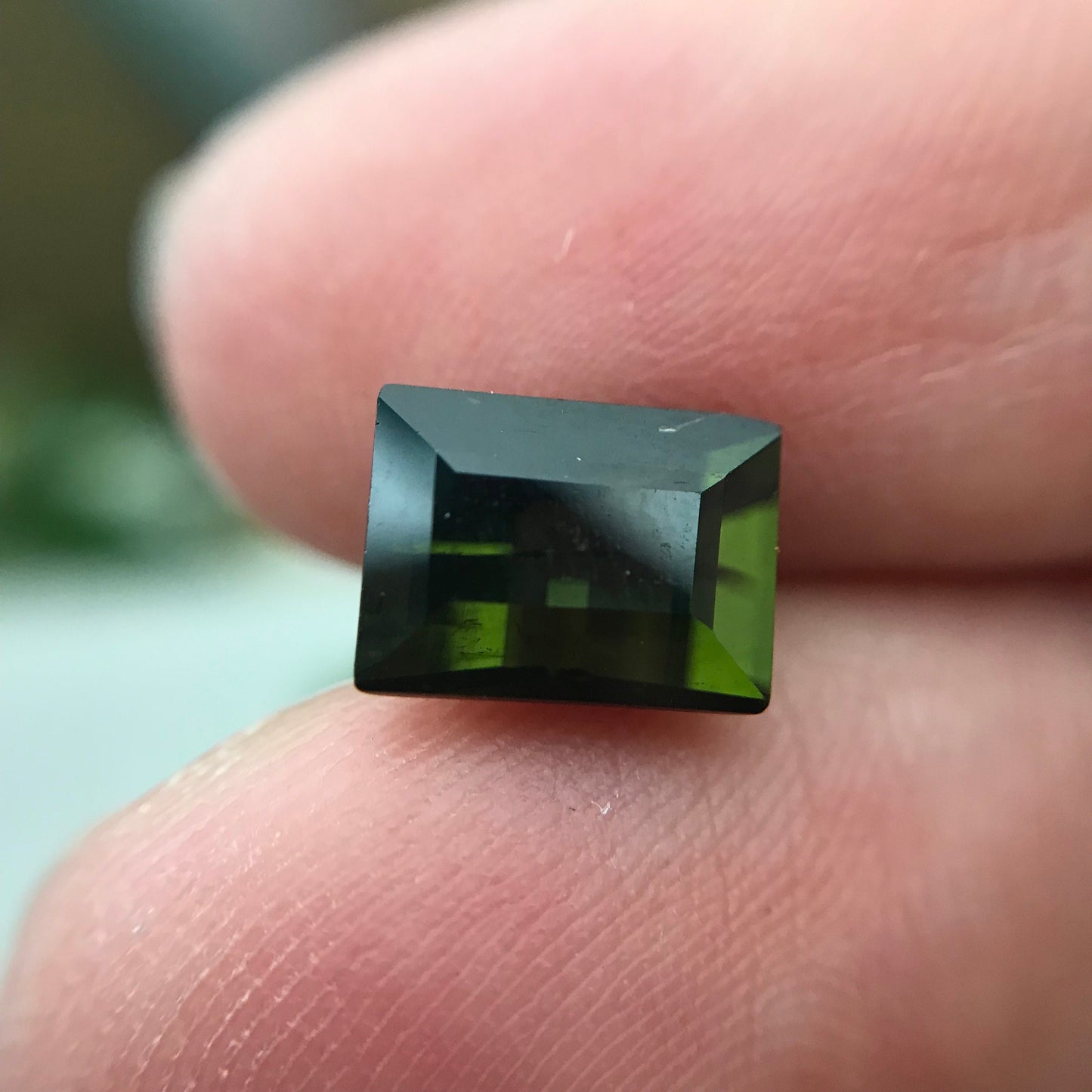 2.44 carat Natural Green Tourmaline, 8.5x6.5mm Scissor Cut Faceted Loose Gemstone