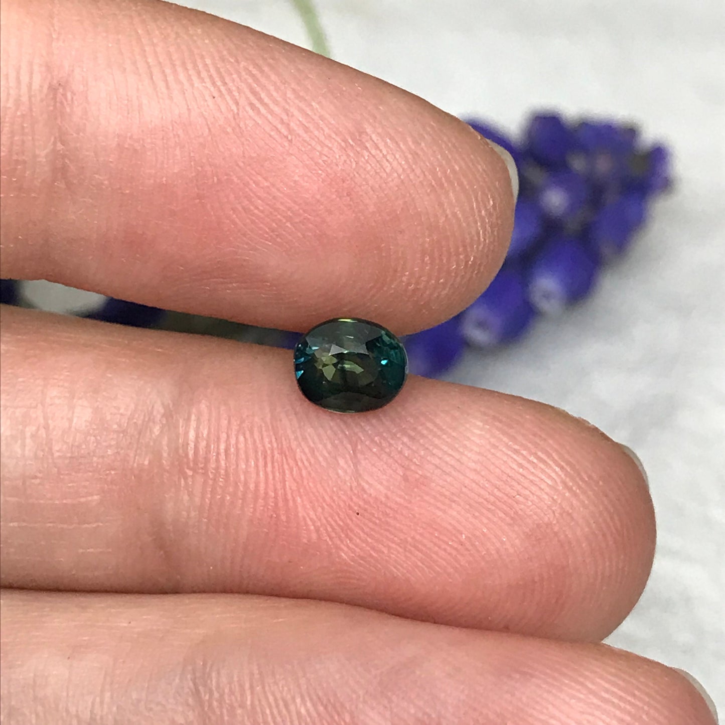 6x5mm Natural Blue Green Sapphire 1.13 carat Oval Cut Heated, Green, Faceted Loose Gemstone