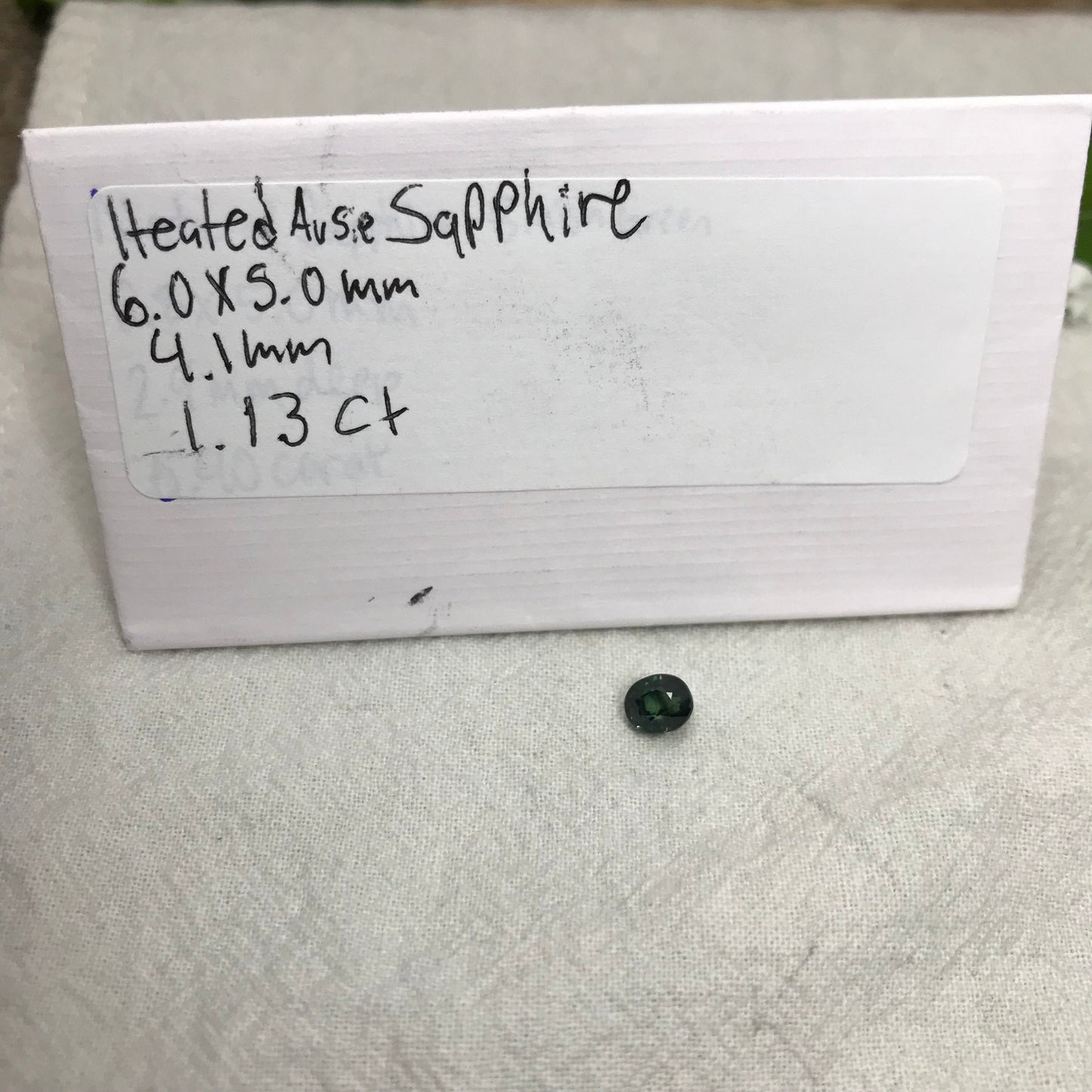 6x5mm Natural Blue Green Sapphire 1.13 carat Oval Cut Heated, Green, Faceted Loose Gemstone