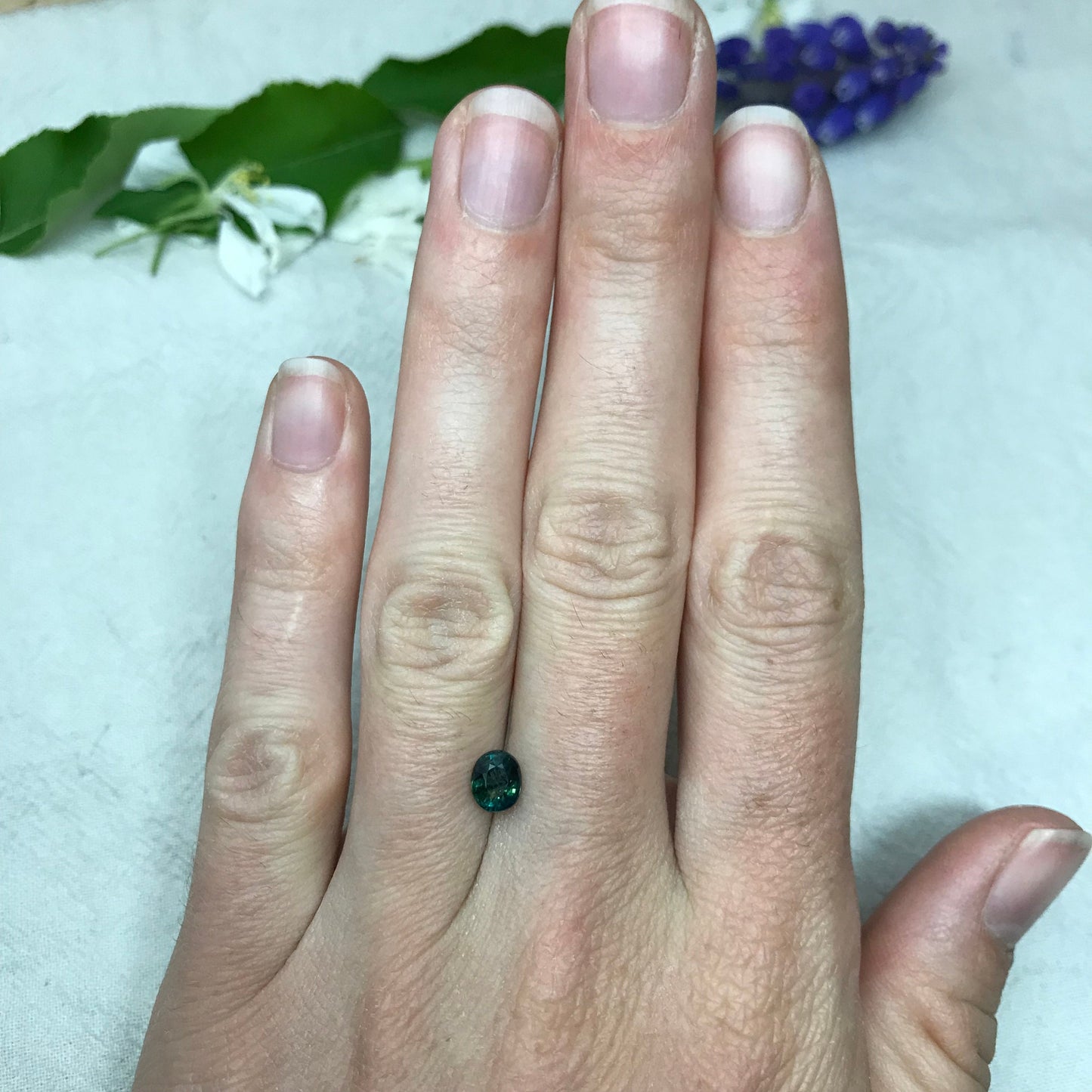 6x5mm Natural Blue Green Sapphire 1.13 carat Oval Cut Heated, Green, Faceted Loose Gemstone