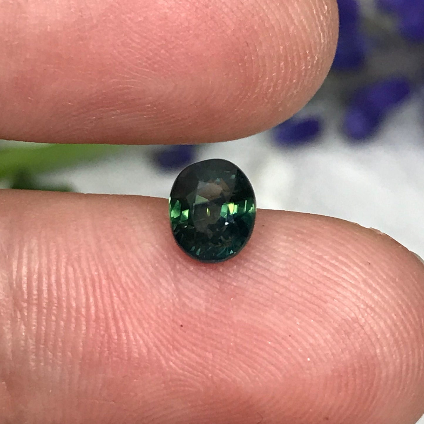 6x5mm Natural Blue Green Sapphire 1.13 carat Oval Cut Heated, Green, Faceted Loose Gemstone