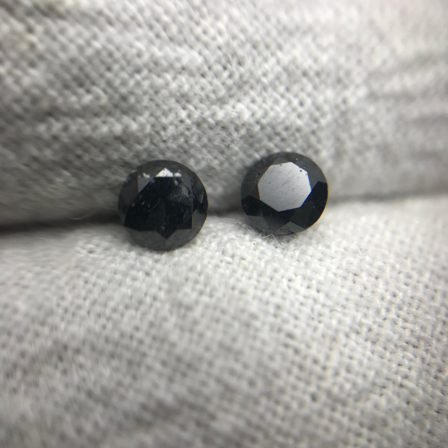 Pair of 3.5mm Black Diamonds, 0.46 CTW, Loose Round, 2 Natural Diamonds, April Birthstone