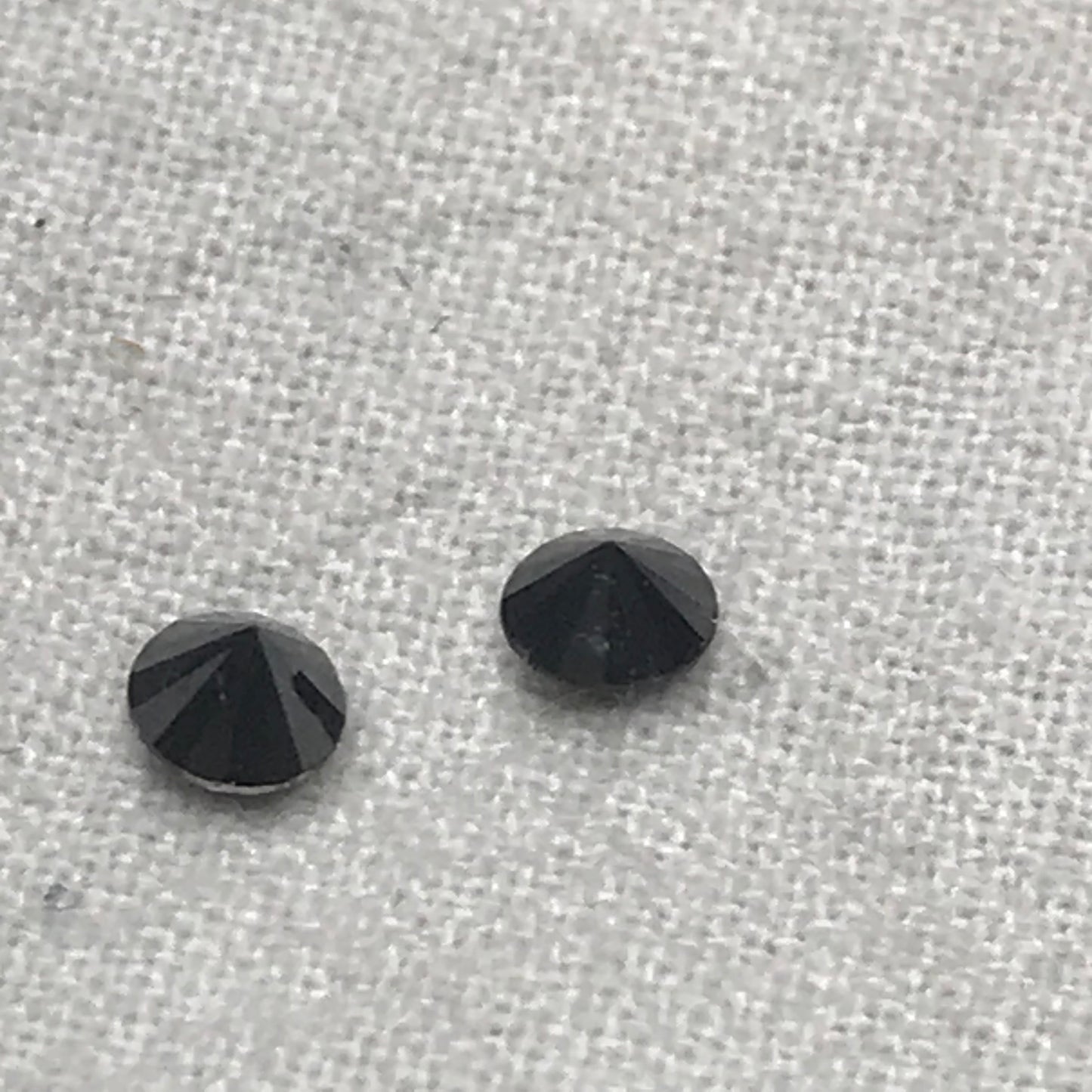 Pair of 3.5mm Black Diamonds, 0.46 CTW, Loose Round, 2 Natural Diamonds, April Birthstone