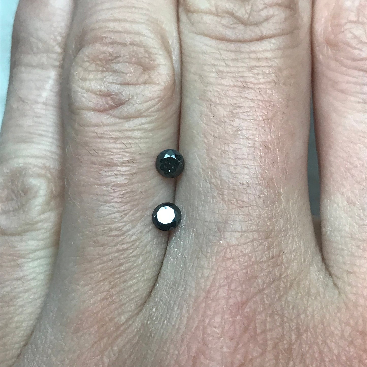 Pair of 3.5mm Black Diamonds, 0.46 CTW, Loose Round, 2 Natural Diamonds, April Birthstone