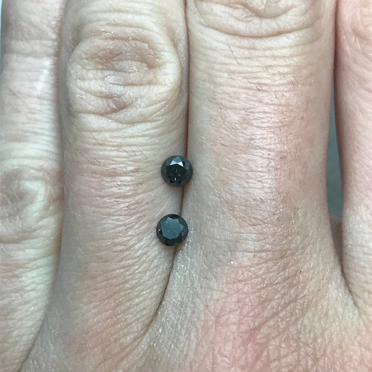 Pair of 3.5mm Black Diamonds, 0.46 CTW, Loose Round, 2 Natural Diamonds, April Birthstone