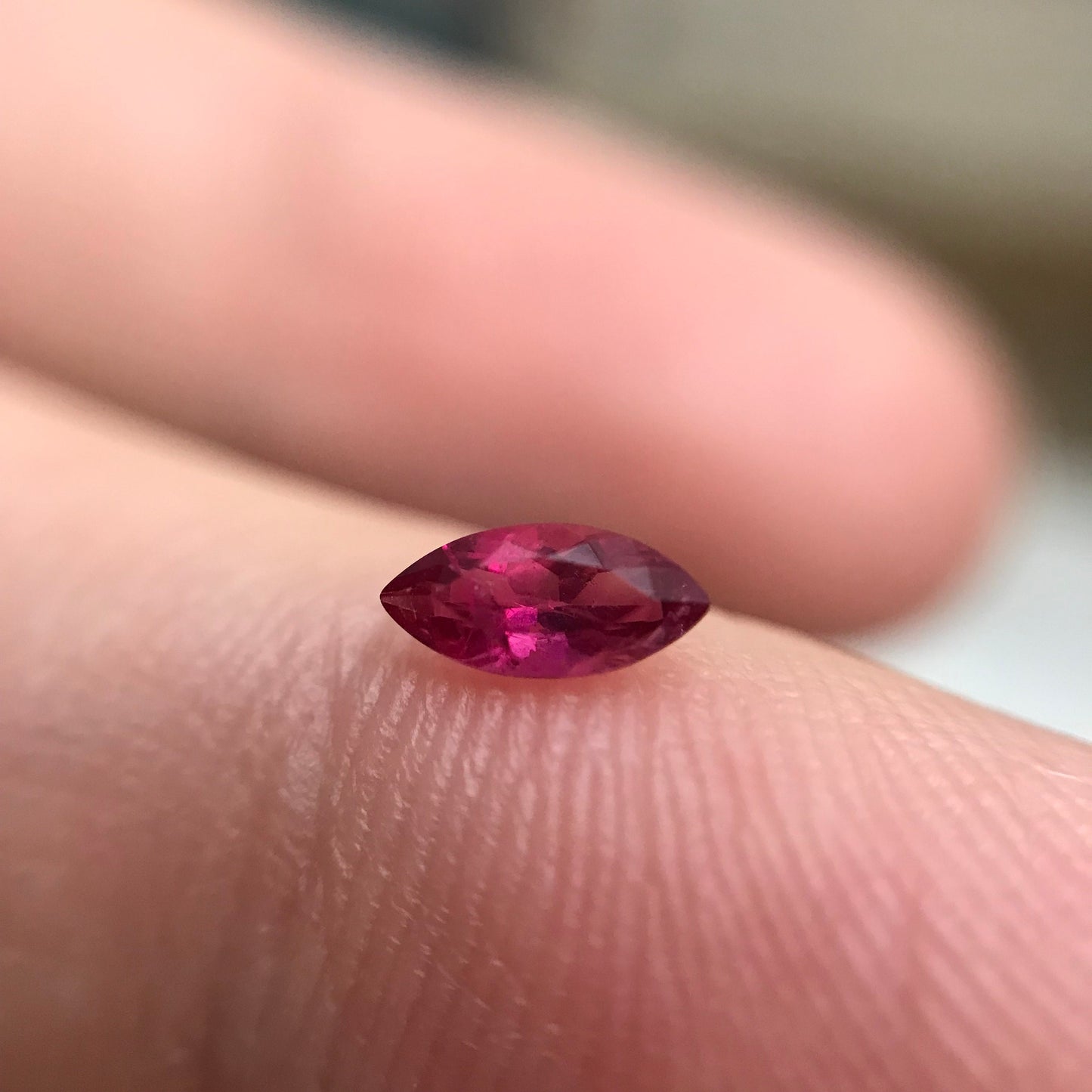 5.6x2.6mm Marquise Cut Red Beryl, 0.17 Ct. Faceted Bixbite, Natural Red Beryl