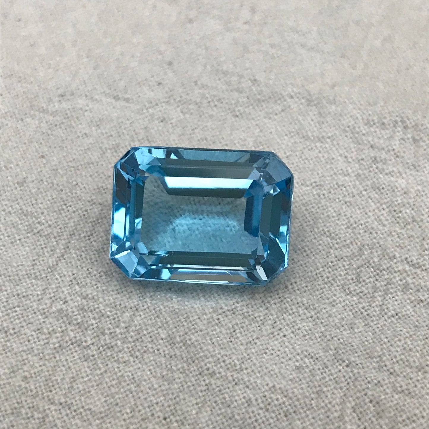 16x12mm Light Blue Topaz, 16.95 carat Large Faceted Gemstone, Recycled Gems