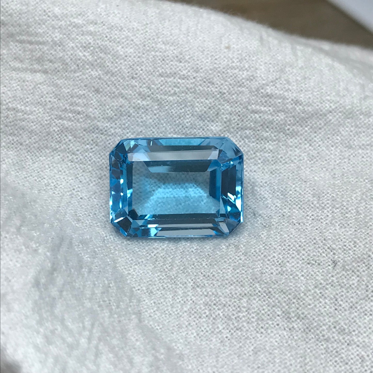 16x12mm Light Blue Topaz, 16.95 carat Large Faceted Gemstone, Recycled Gems