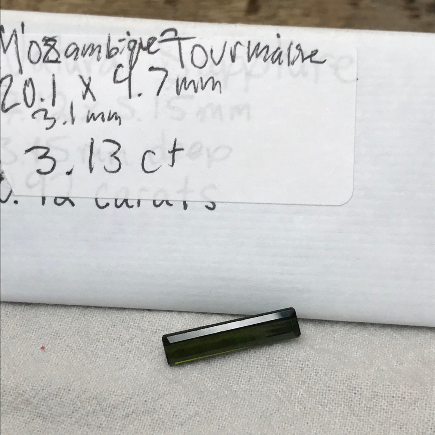 3 Ct Natural Dark Green Tourmaline 20x4.7mm Long Octagon Cut Faceted Loose Gemstone