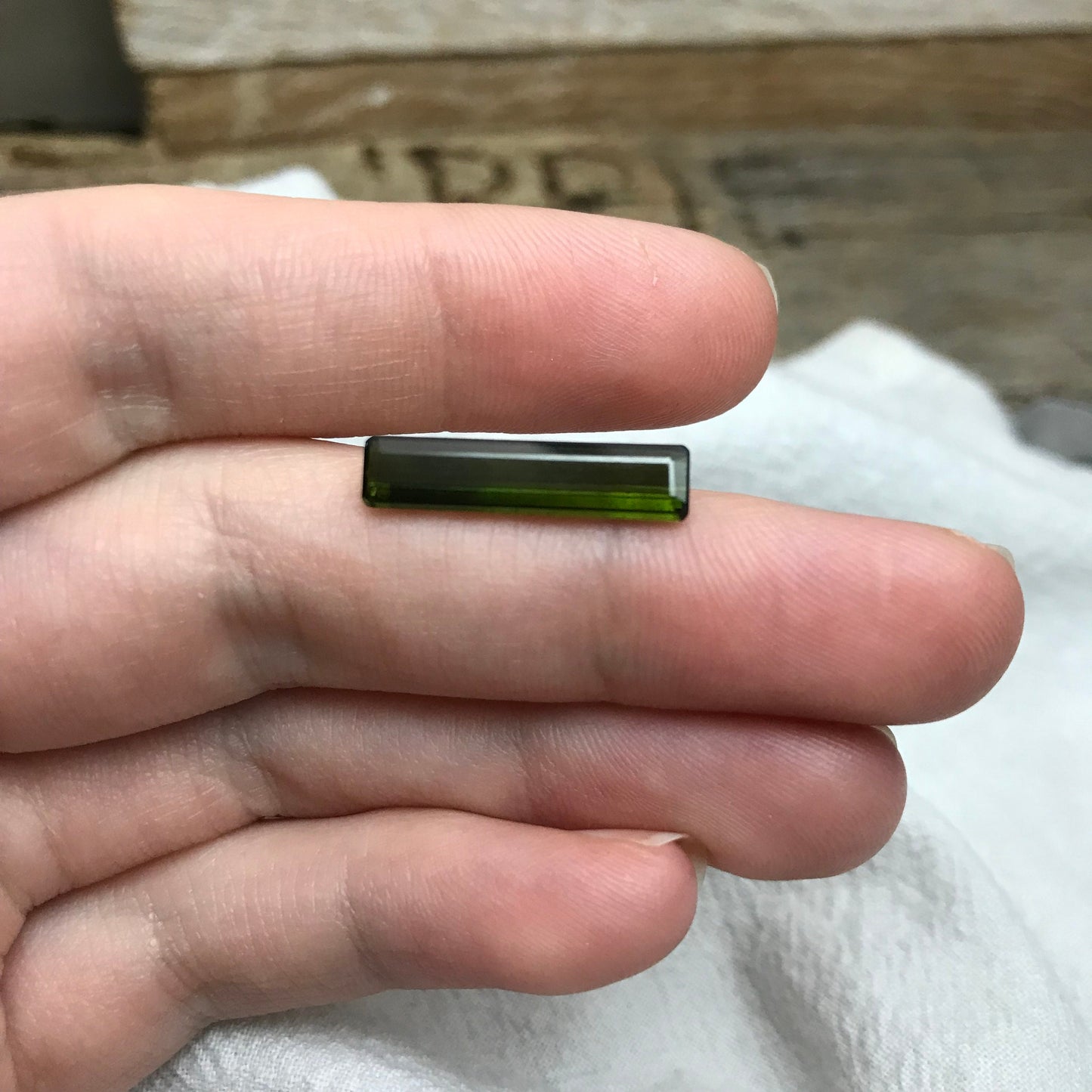 3 Ct Natural Dark Green Tourmaline 20x4.7mm Long Octagon Cut Faceted Loose Gemstone