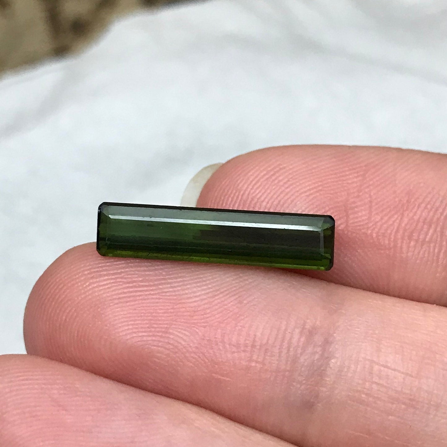 3 Ct Natural Dark Green Tourmaline 20x4.7mm Long Octagon Cut Faceted Loose Gemstone