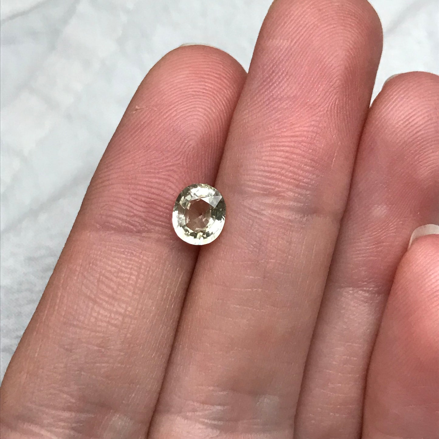 Natural Light Yellow Sapphire 1.24 cts 6.7x5.8mm Oval Corundum Gem Faceted Loose Unmounted Gemstone Heated