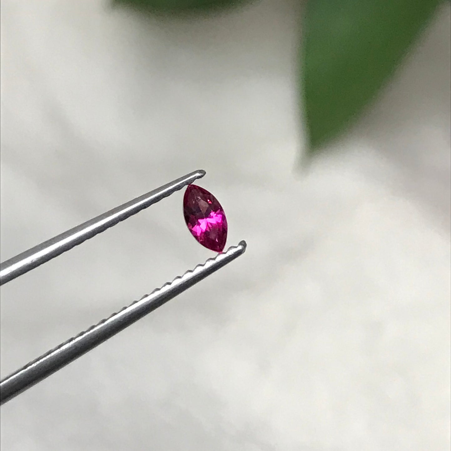 0.13 Ct Red Beryl, Faceted Bixbite, 4.75x2.5mm, Natural Raspberry Red Beryl, Excellent Clarity