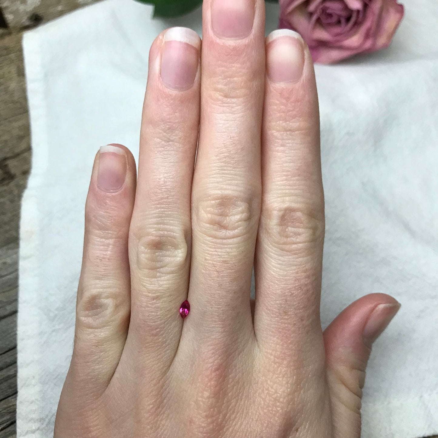 0.13 Ct Red Beryl, Faceted Bixbite, 4.75x2.5mm, Natural Raspberry Red Beryl, Excellent Clarity