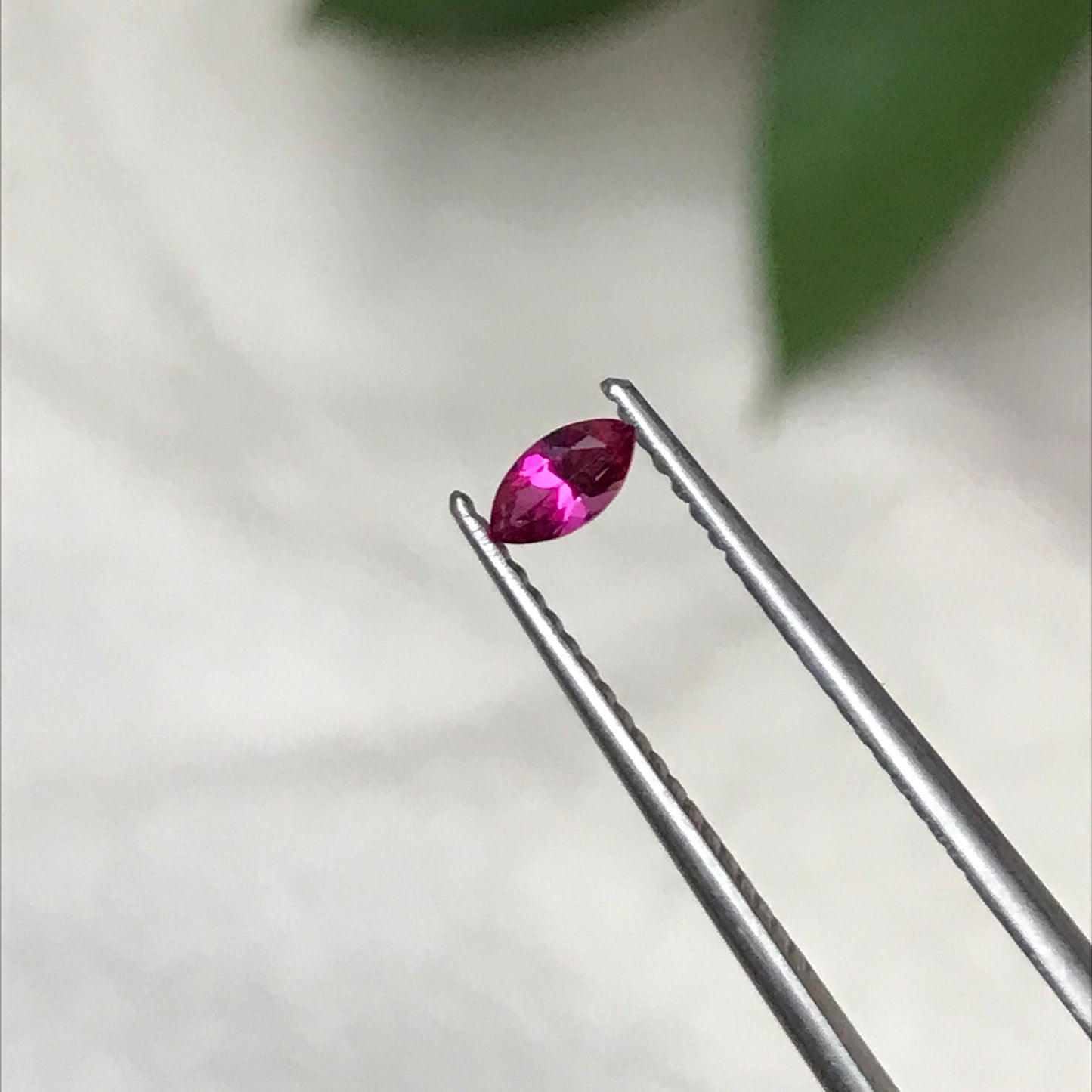0.13 Ct Red Beryl, Faceted Bixbite, 4.75x2.5mm, Natural Raspberry Red Beryl, Excellent Clarity