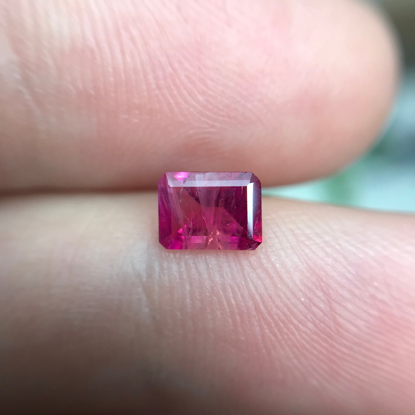 0.48 Ct Red Beryl 6x4.5mm Emerald Cut, Natural Wah Wah Utah Red Beryl, Faceted Bixbite
