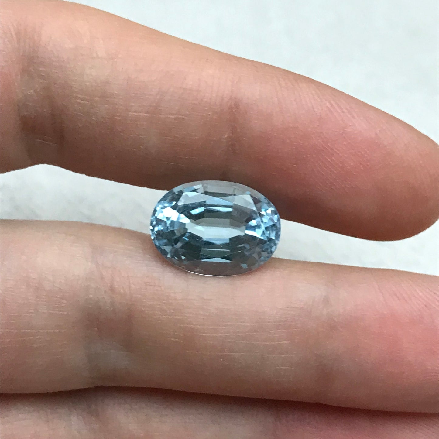 7.9 Carat Blue Topaz Oval Cut 14x10mm Loose Gem, Faceted Topaz