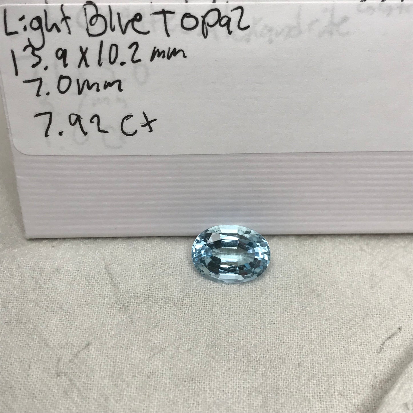 7.9 Carat Blue Topaz Oval Cut 14x10mm Loose Gem, Faceted Topaz