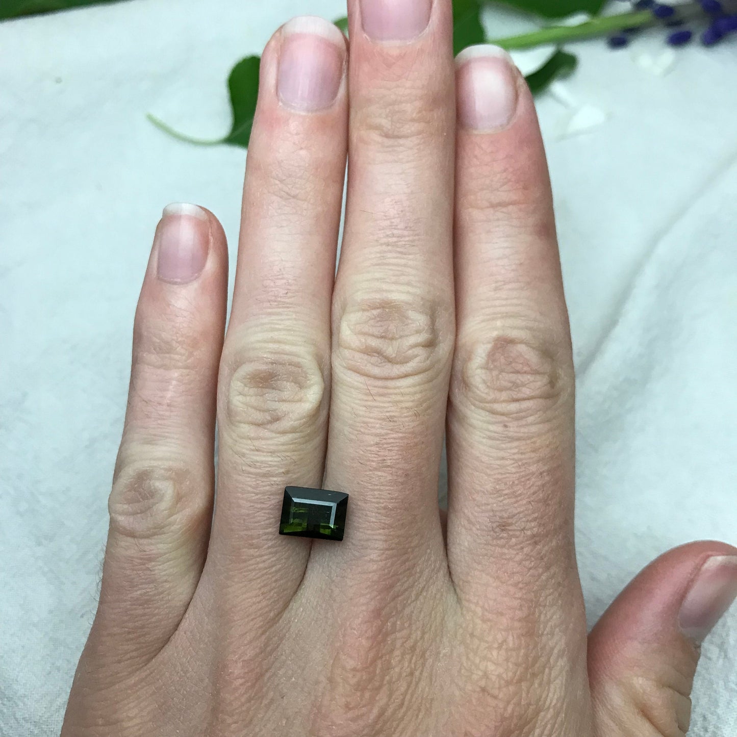 2.44 carat Natural Green Tourmaline, 8.5x6.5mm Scissor Cut Faceted Loose Gemstone