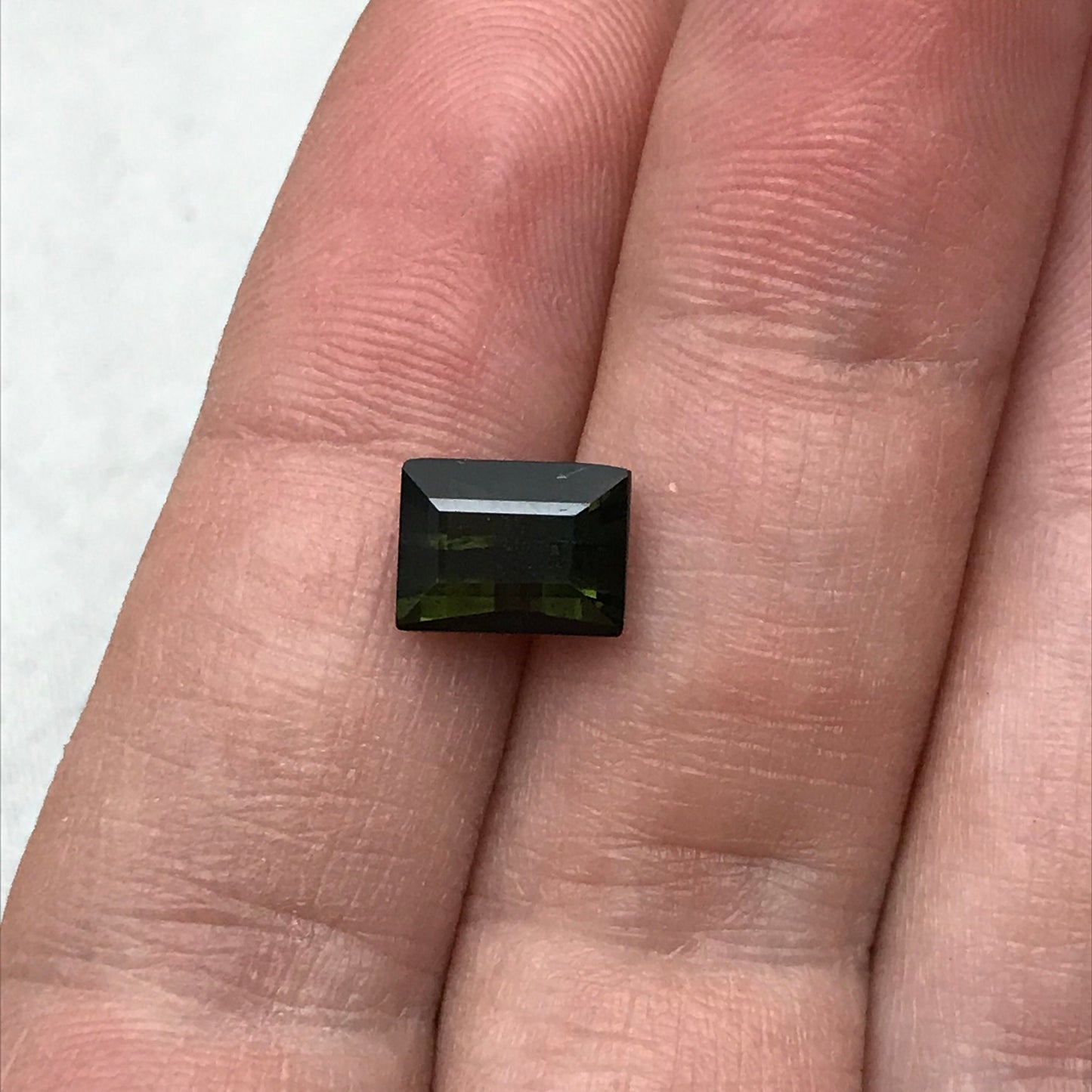 2.44 carat Natural Green Tourmaline, 8.5x6.5mm Scissor Cut Faceted Loose Gemstone