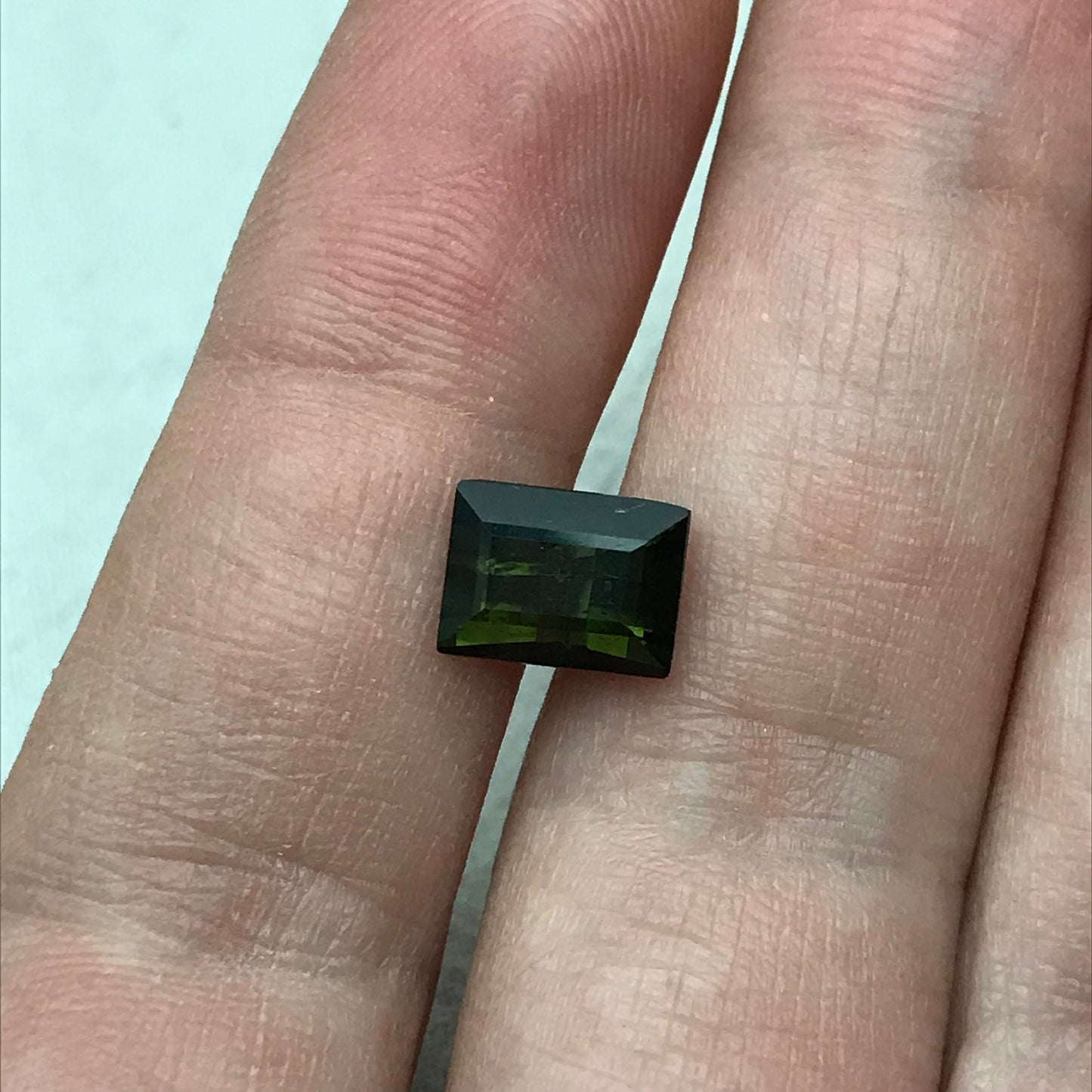 2.44 carat Natural Green Tourmaline, 8.5x6.5mm Scissor Cut Faceted Loose Gemstone