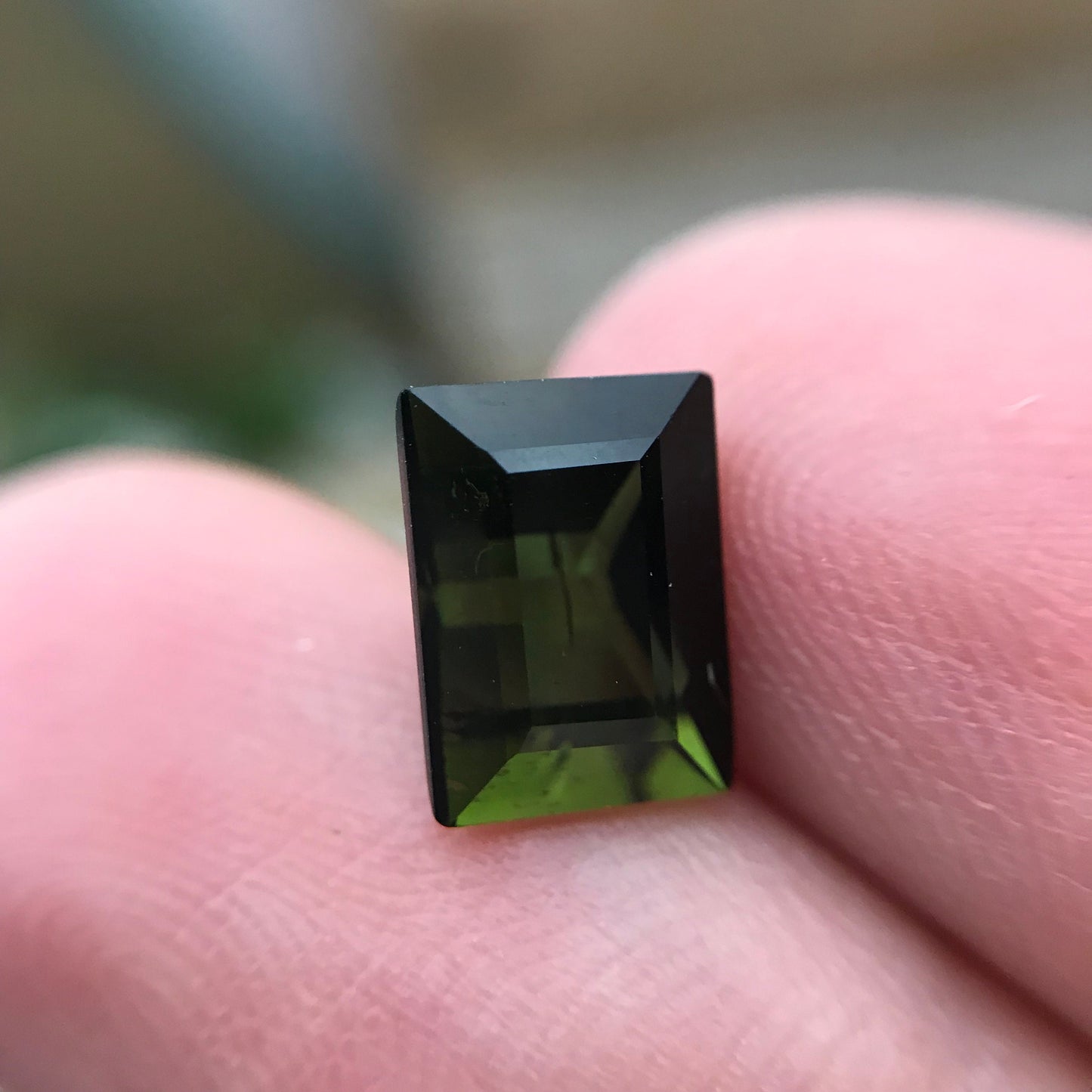 2.44 carat Natural Green Tourmaline, 8.5x6.5mm Scissor Cut Faceted Loose Gemstone