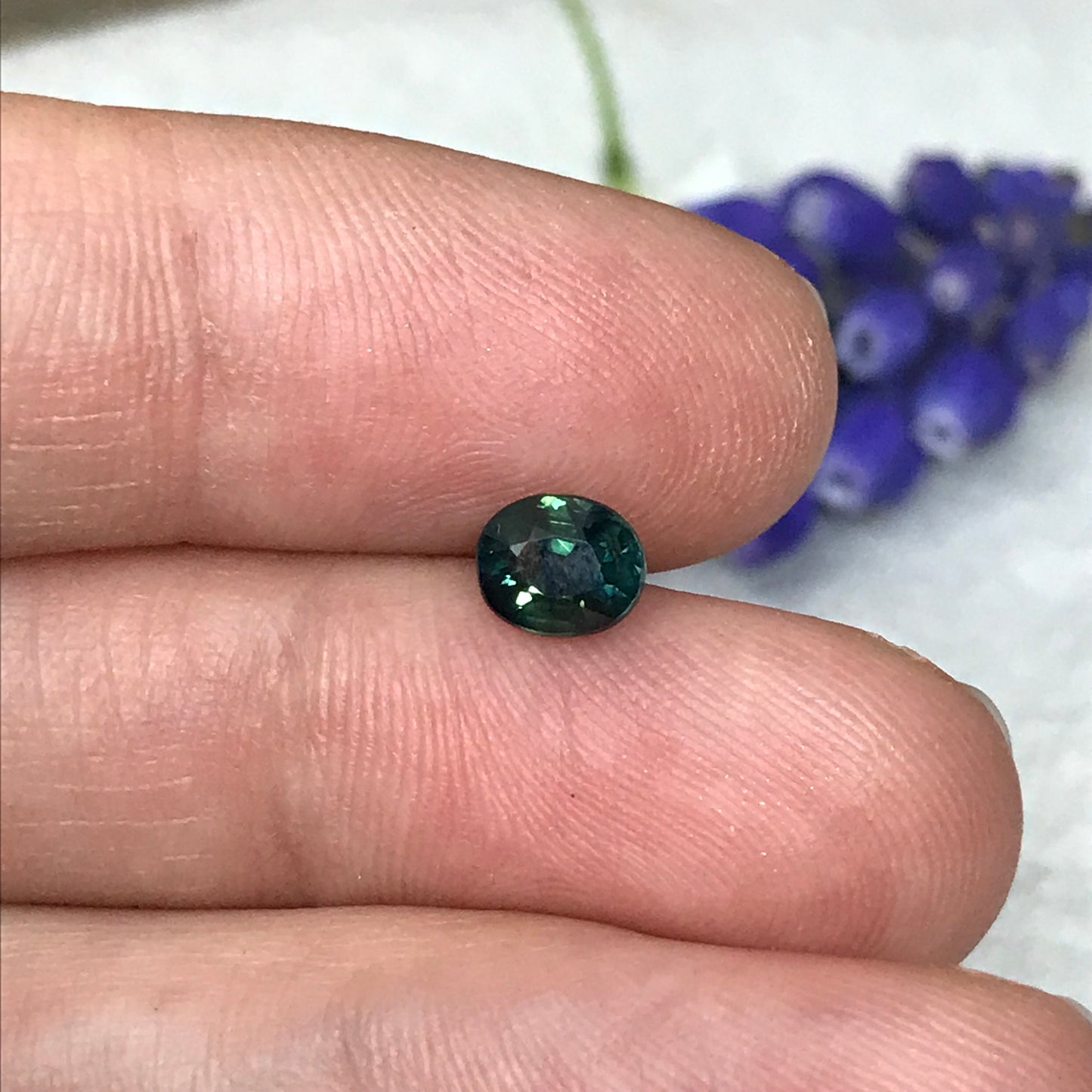 6x5mm Natural Blue Green Sapphire 1.13 carat Oval Cut Heated, Green, Faceted Loose Gemstone