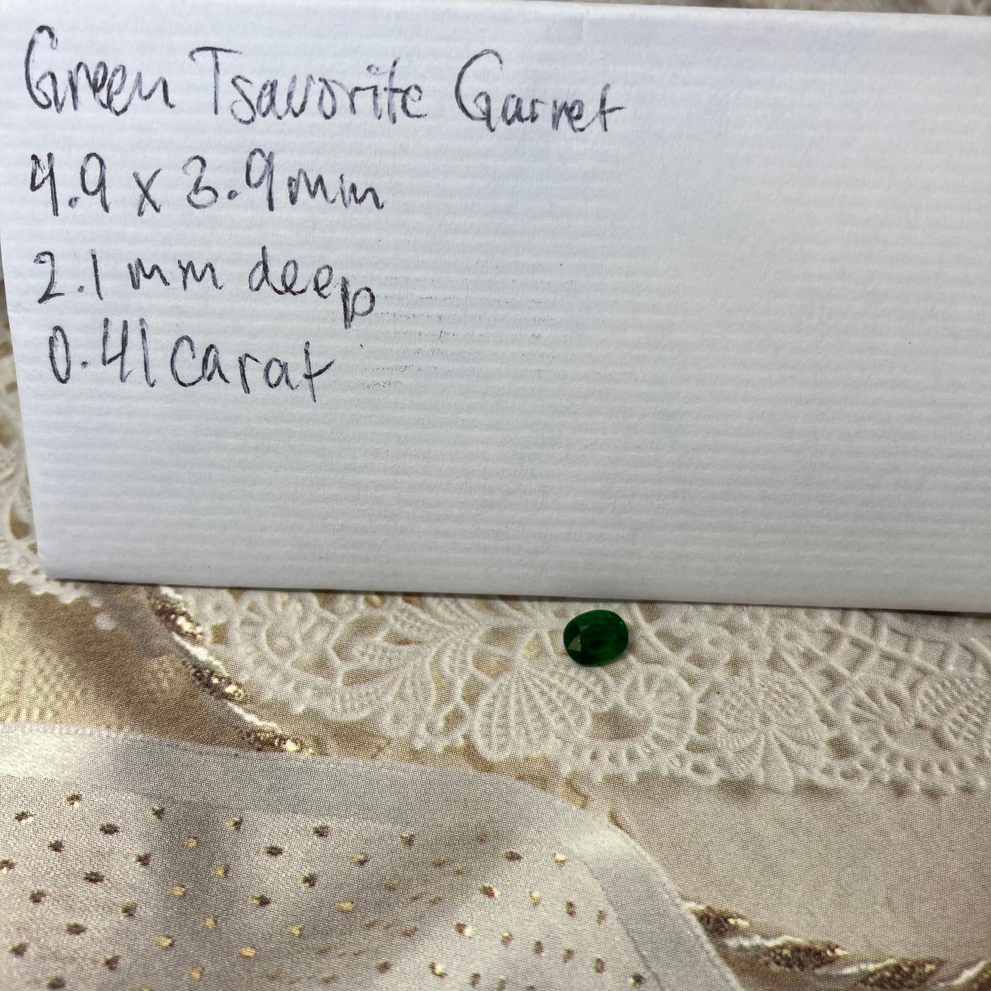 5x4mm carat Natural Green Tsavorite Garnet 0.41 carat Oval Cut, Faceted Loose Rich Green