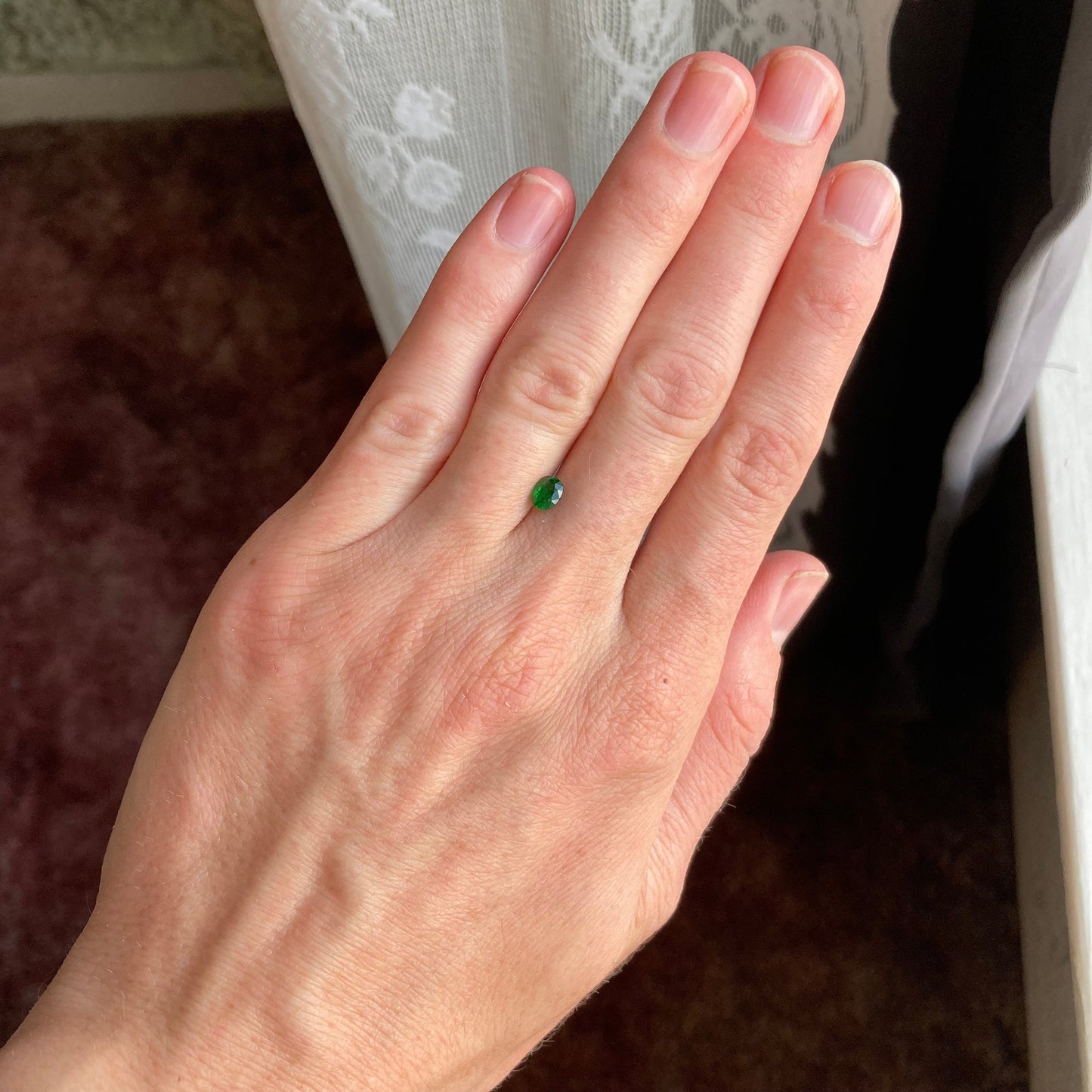 5x4mm carat Natural Green Tsavorite Garnet 0.41 carat Oval Cut, Faceted Loose Rich Green