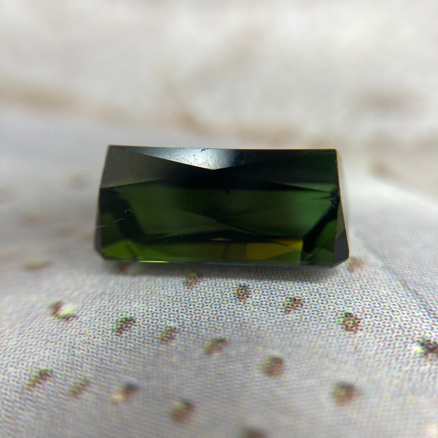 10.5x5mm Natural Deep Green Tourmaline 2.46 CT, Long Octagon Scissor Cut Faceted Loose Gemstone, Earth Mined Gem