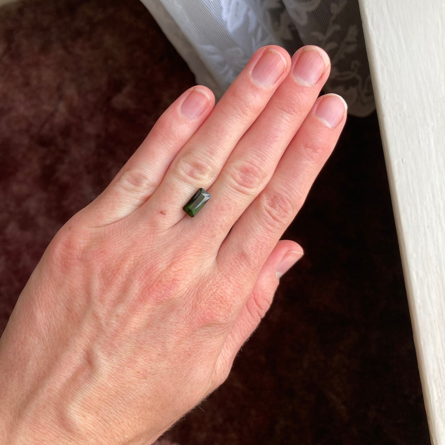 10.5x5mm Natural Deep Green Tourmaline 2.46 CT, Long Octagon Scissor Cut Faceted Loose Gemstone, Earth Mined Gem