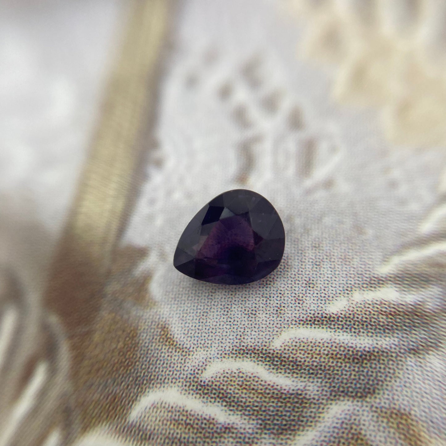 Natural Purple Sapphire 0.56 Carat 5.5x4.5mm Pear Tear Drop, Corundum Faceted Loose Unmounted Earth Mined Gemstone
