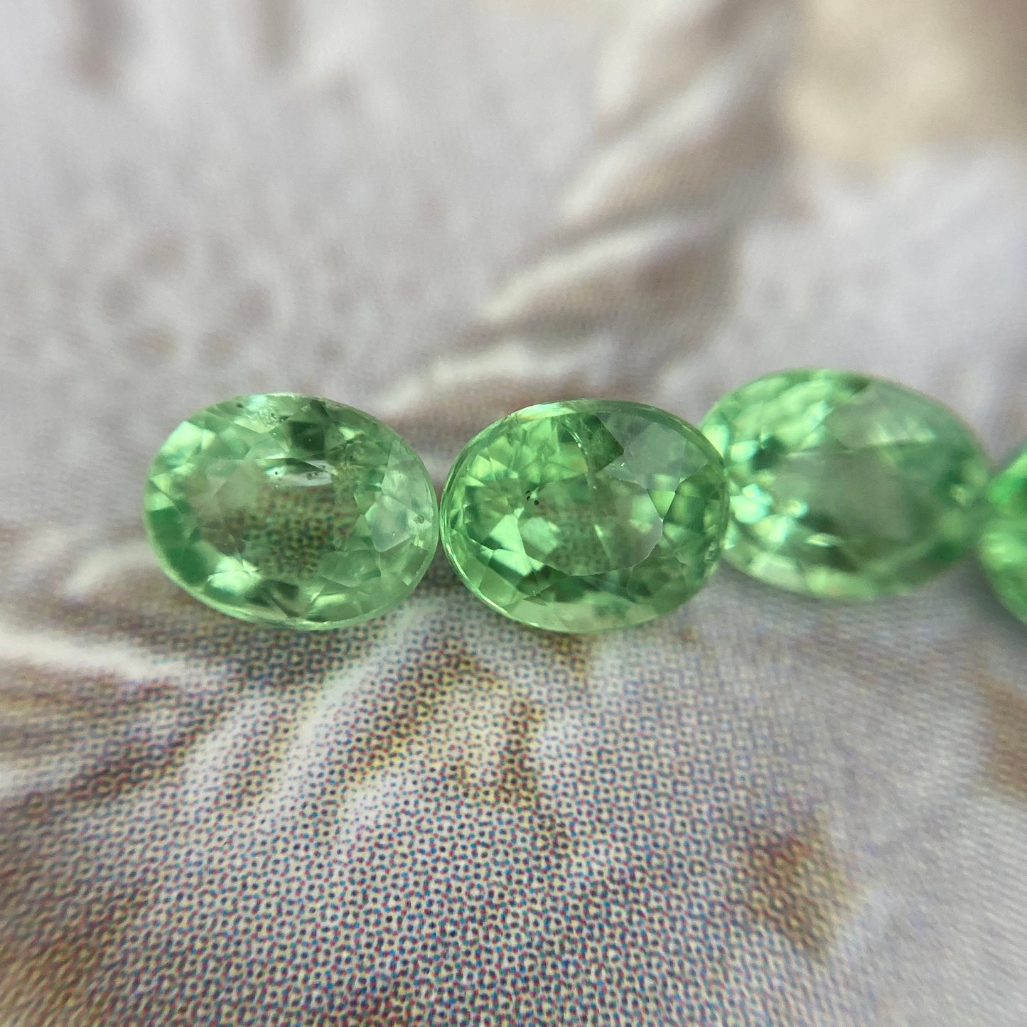 5 pcs Natural Green Tsavorite Garnet Approx. 5x4mm 2 CTW Faceted Oval Genuine Gemstone Unmounted Loose Gem Earth Mined Green Garnet,