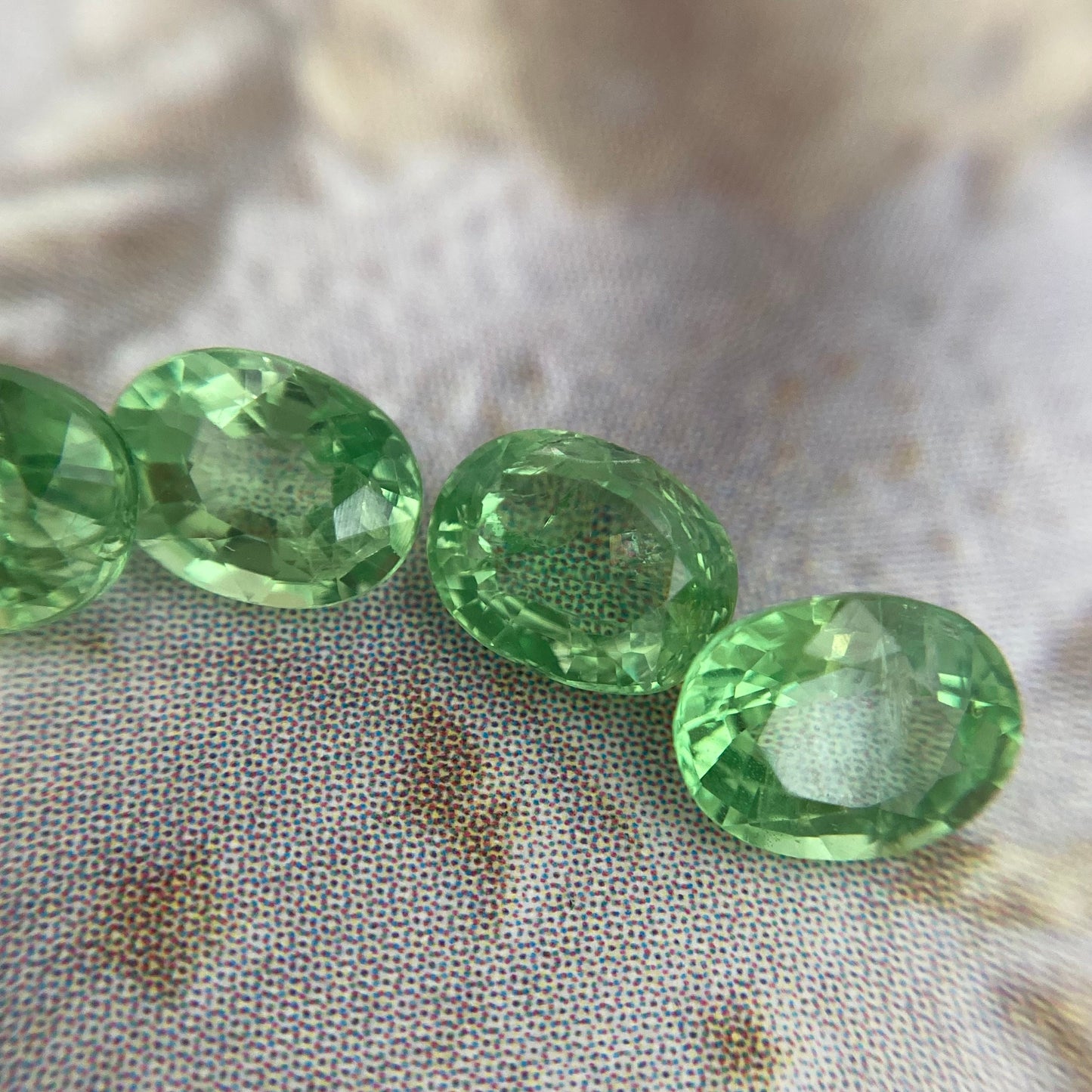5 pcs Natural Green Tsavorite Garnet Approx. 5x4mm 2 CTW Faceted Oval Genuine Gemstone Unmounted Loose Gem Earth Mined Green Garnet,