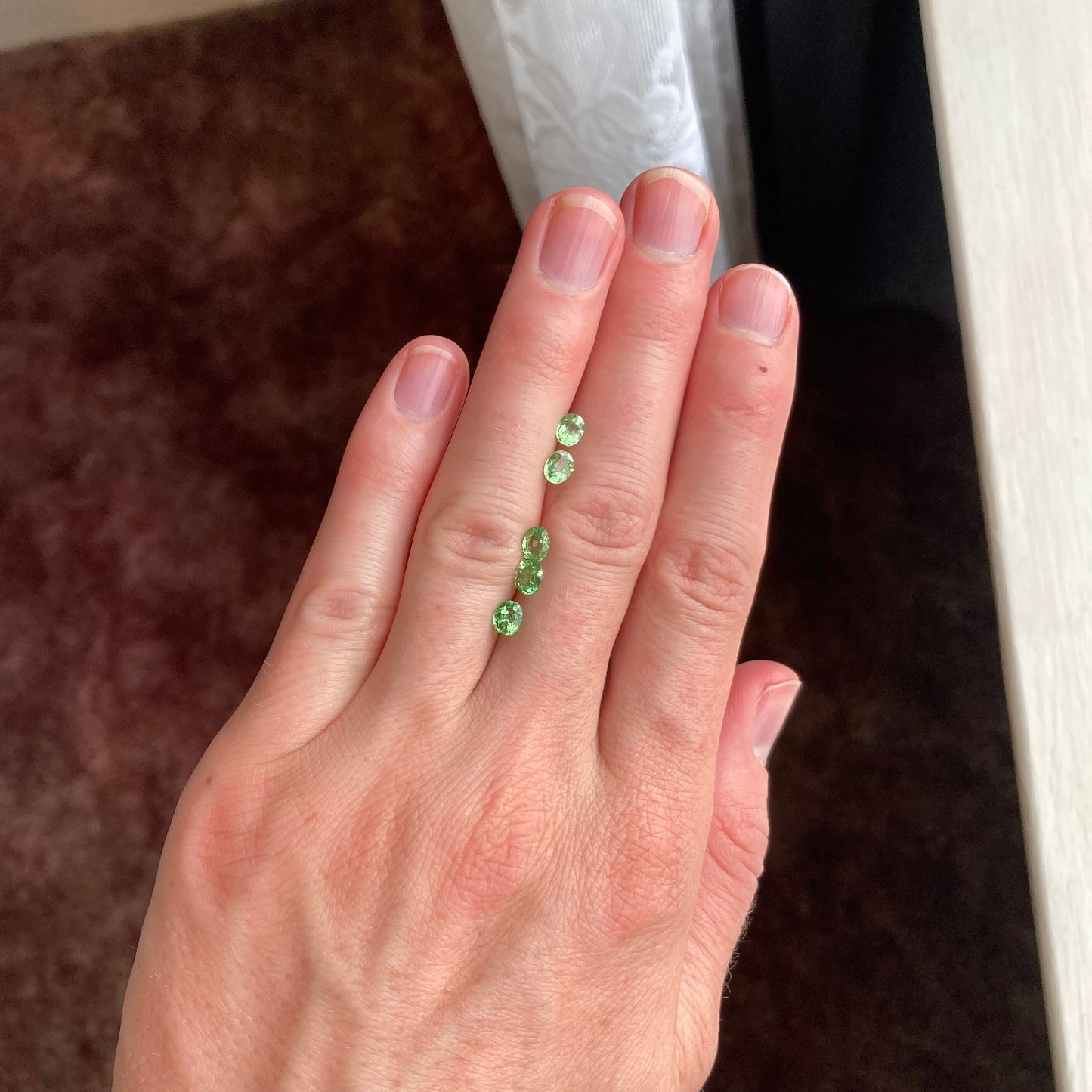 5 pcs Natural Green Tsavorite Garnet Approx. 5x4mm 2 CTW Faceted Oval Genuine Gemstone Unmounted Loose Gem Earth Mined Green Garnet,