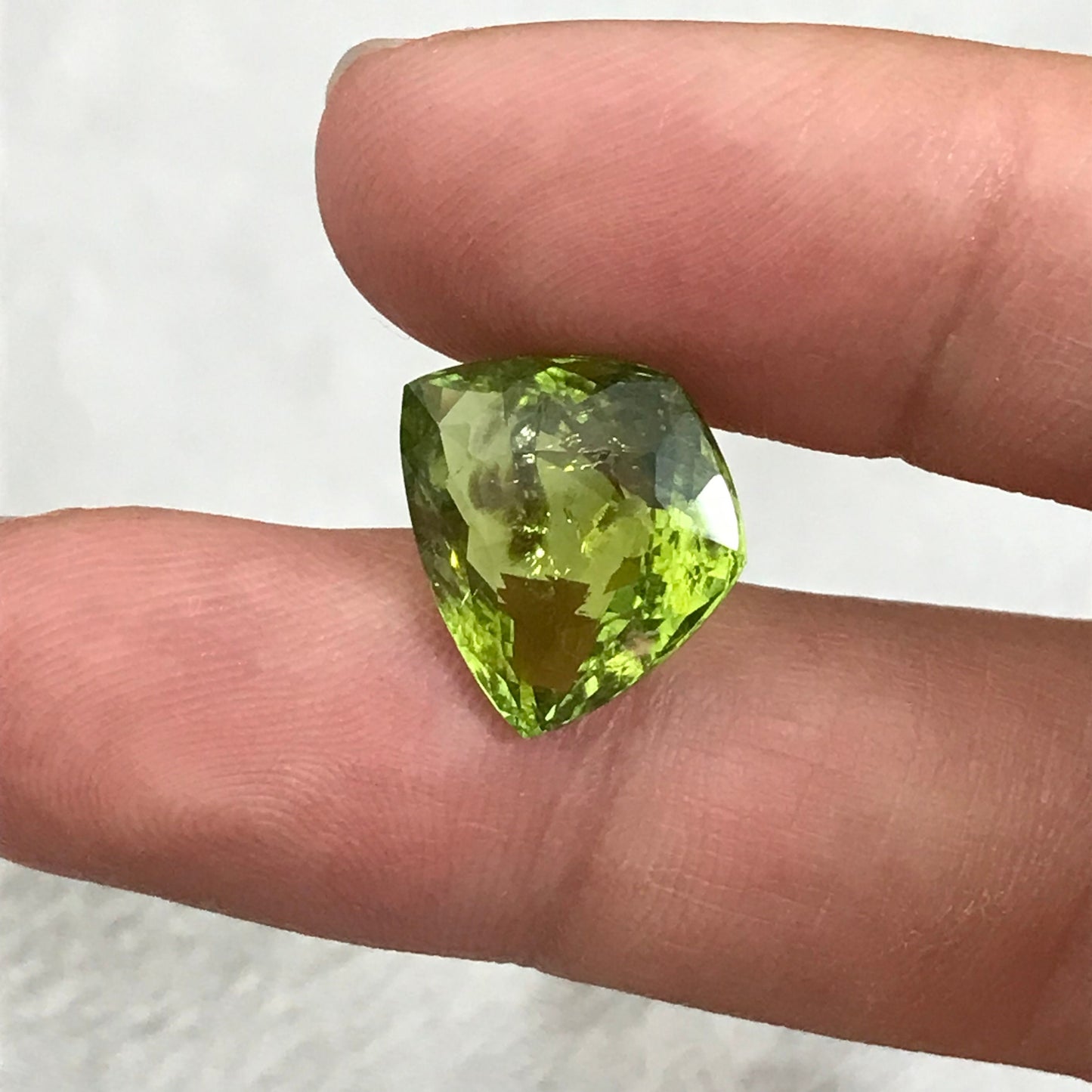 8.06 Carat Green Tourmaline 13.85x12.0mm Cushion Trapeze Cut, Faceted Loose Gemstone